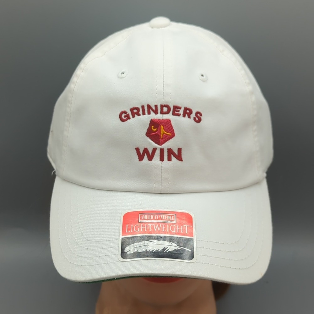 Grinders Win Hat Golf Cap White American Needle Lightweight Strapback New